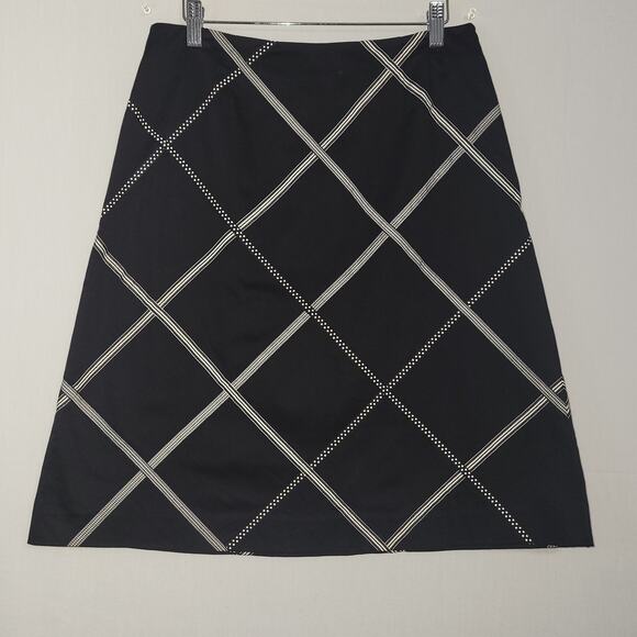 Vintage Talbots diamond pattern a-line skirt size 8 black white 90s, Y2K, preppy - Picture 1 of 7